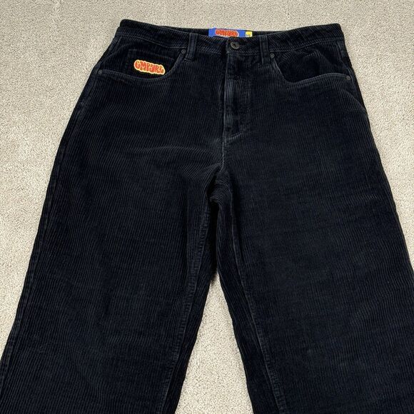 Empyre Black Relaxed Fit Baggy Skate Corduroy Pants Size 30x28 Black Grunge Y2k - Picture 2 of 7